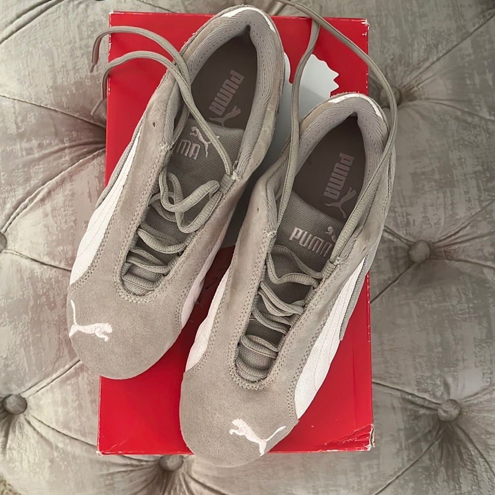 Women’s Grey & Pink Suede Sneakers
